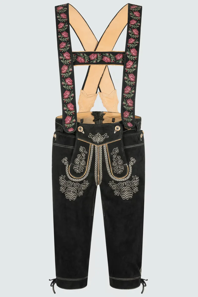 Kruger Men's Knee-length Lederhosen "Swabian" beige black