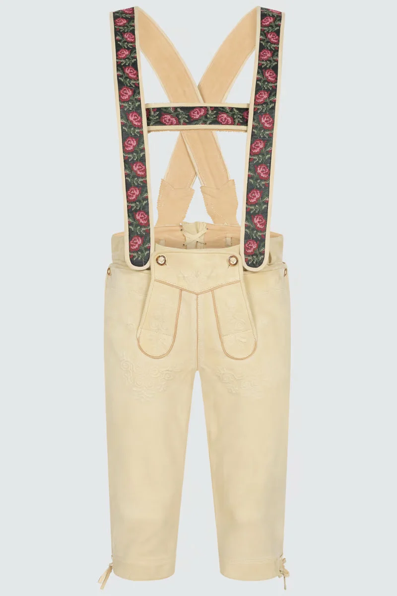 Kruger Men's Knee-length Lederhosen "Swabian" beige