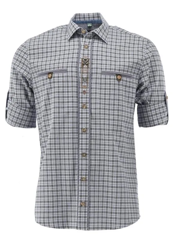 OS Trachten Men's Check Trachten Shirt "Benne" jeans