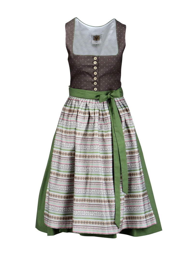 Berwin Long Dirndl 2pcs. 70cm "Brigitte" taupe