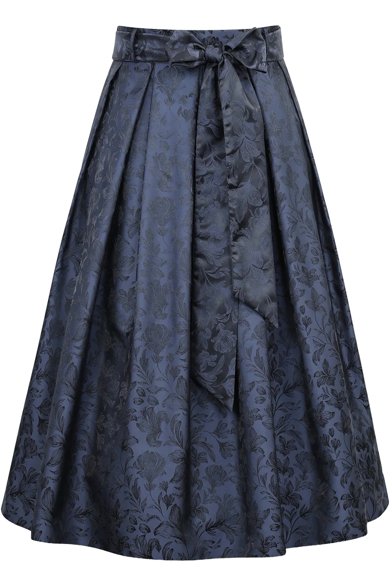 Trachtenrock mit floralem Jacquardmuster - midnight