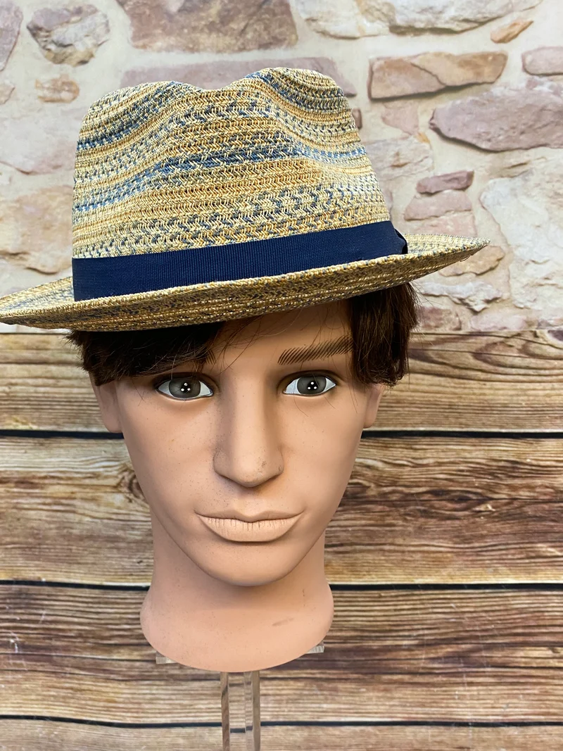 Goorin Bros Strohhut natur blau Gr. L
