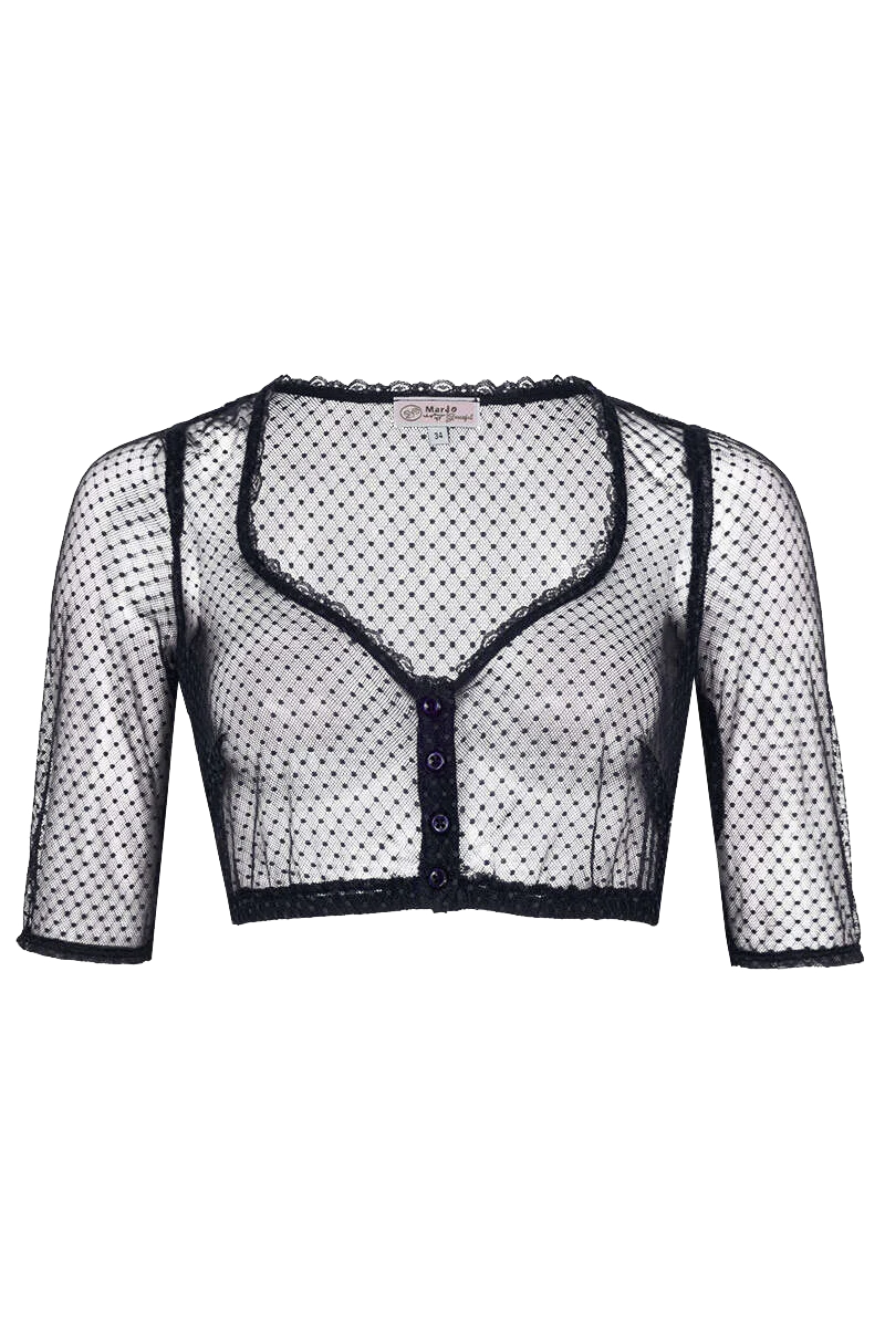 Dirndlbluse mit halblangen Ärmeln - marine