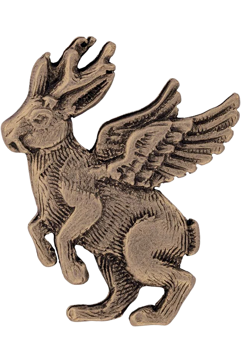 Trachten Pin mit Wolpertinger - altmessing