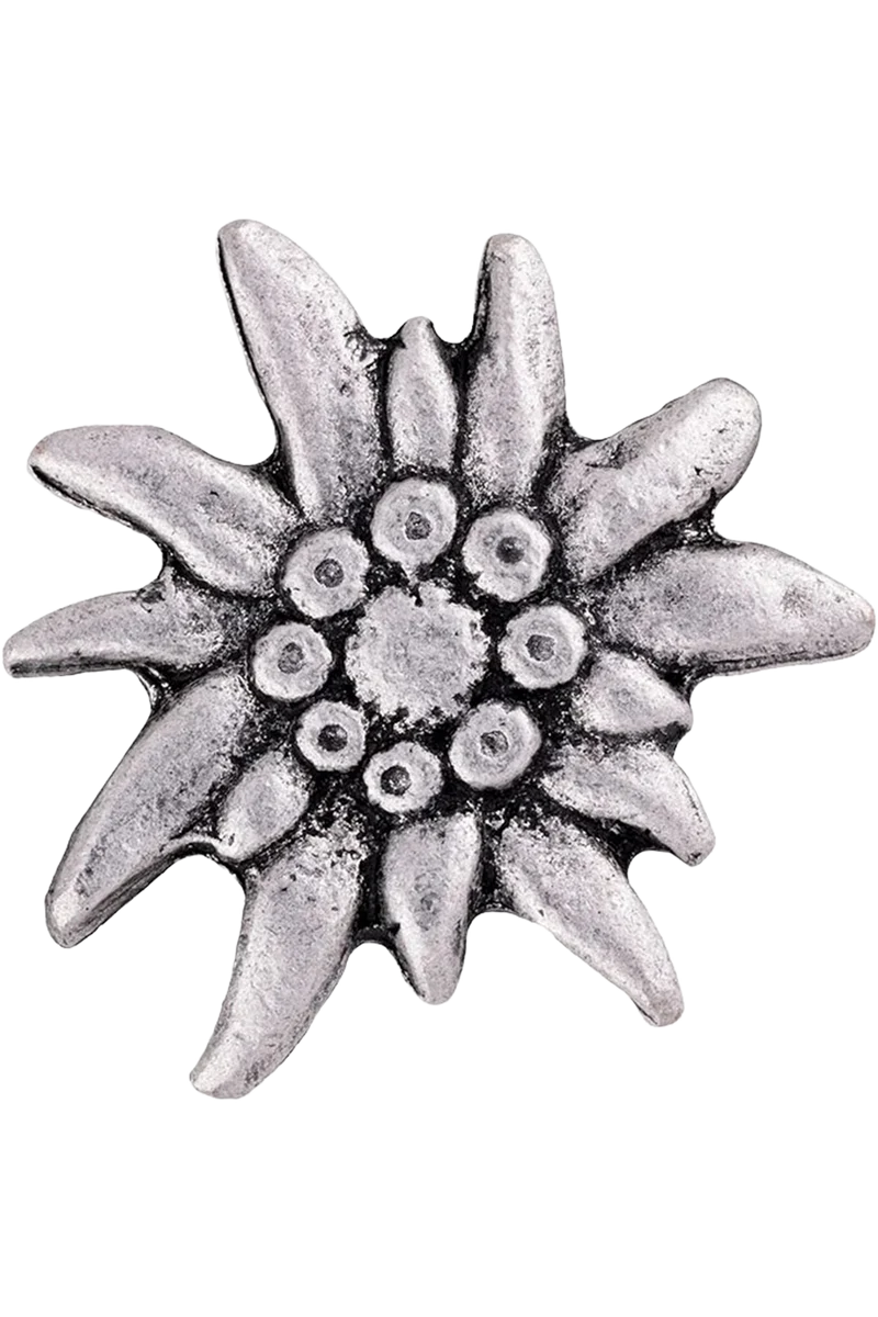 Trachten Pin mit Edelweiß - altsilber