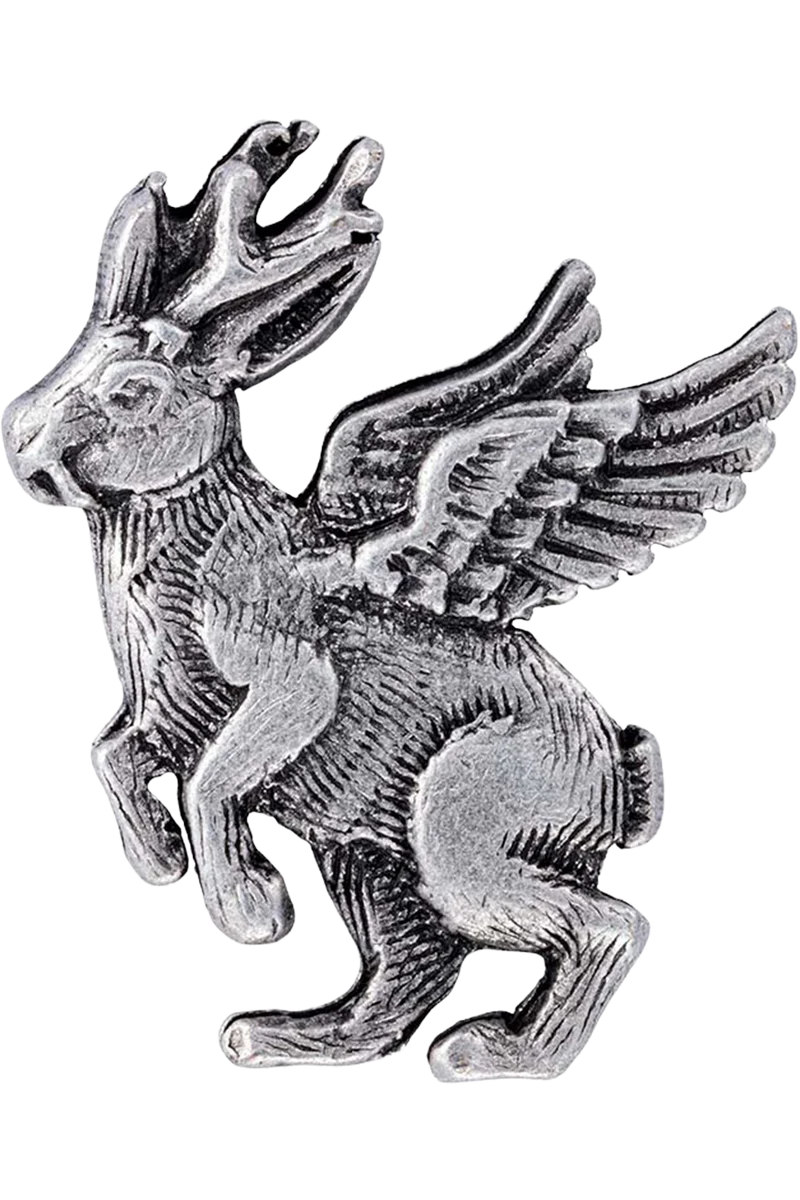 Trachten Pin mit Wolpertinger - altsilber