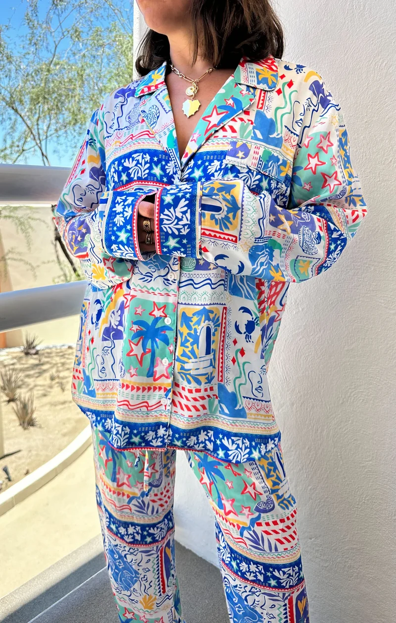 Classic PJ Set ~ Summer Stories Silky