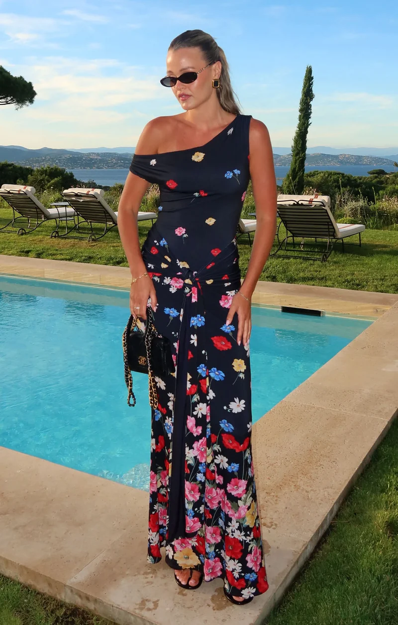 Winona Wrap Maxi Dress ~ Falling Floral