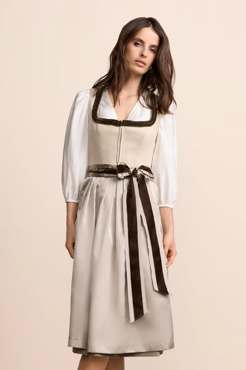 Kruger Long Dirndl 2pcs. 70cm "Serina" beige