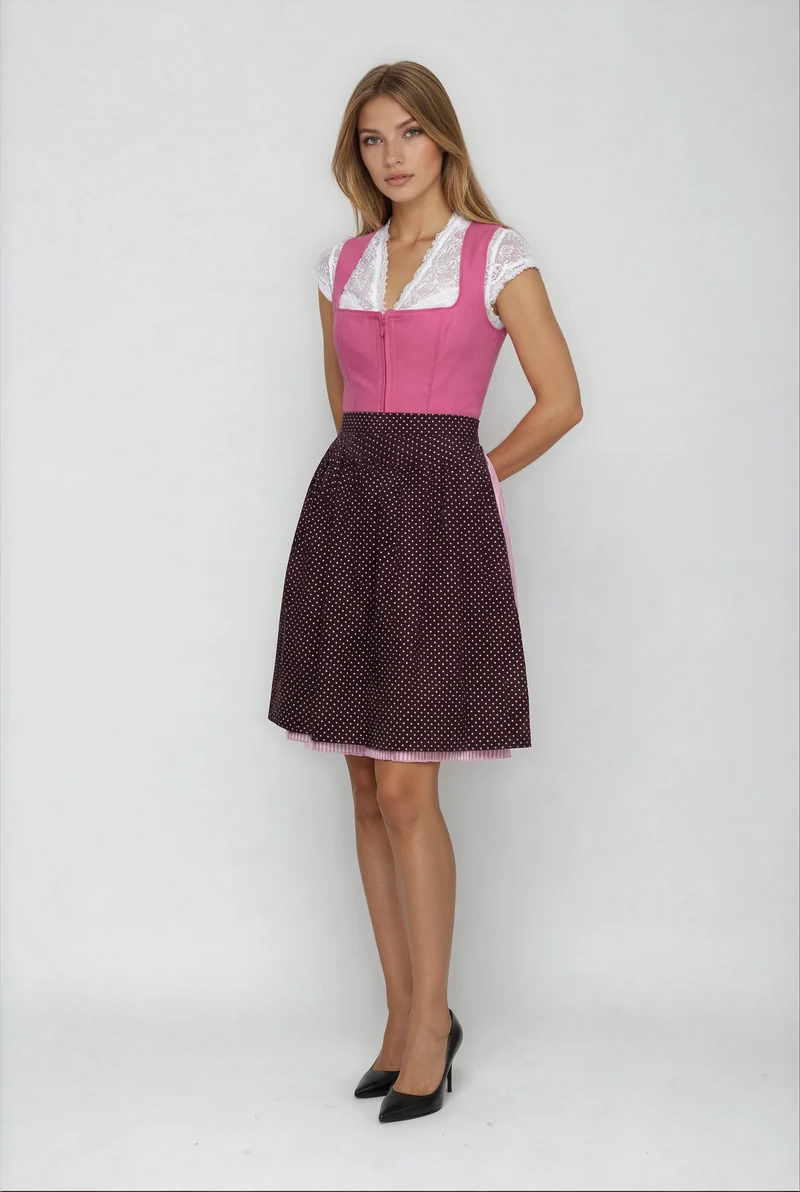 Mini Dirndl 2pcs. 50cm "Lyvia" berry (USA stock)