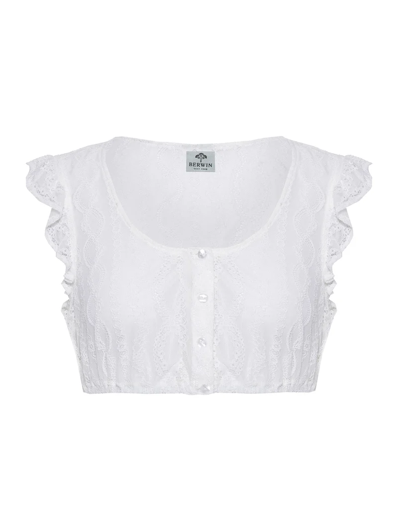 Berwin Cap Sleeve Lace Dirndl Blouse "Nele" white