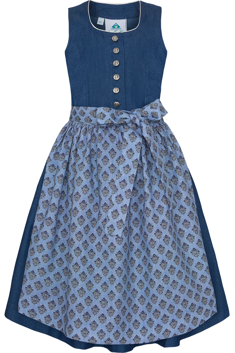 Kinderdirndl in Jeansoptik - blau