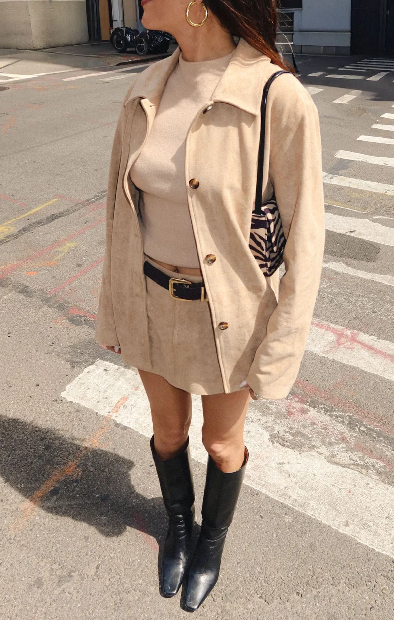 Vancouver Jacket ~ Beige Faux Suede