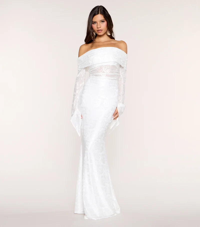 Aviana Lace Off-Shoulder Mermaid Formal Dress