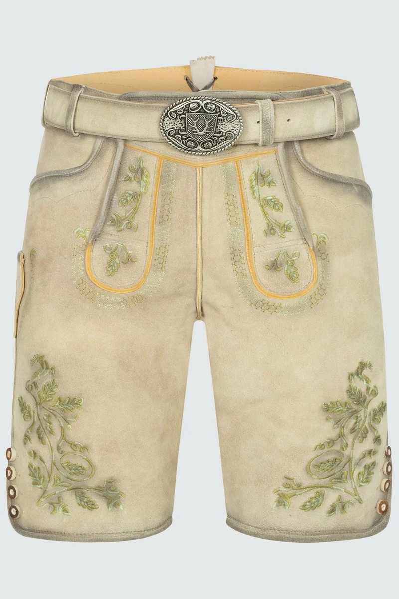 Kruger Men's Lederhosen "Arlo" with Belt - Brown