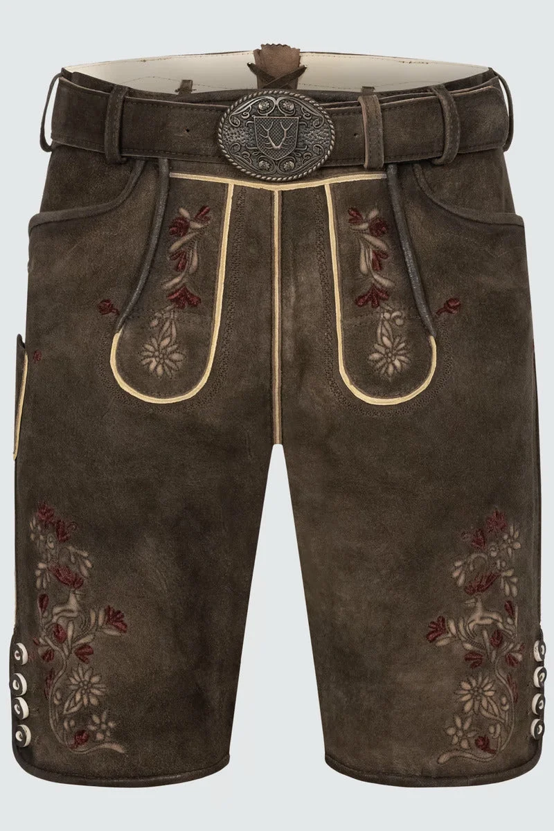 Kruger Men's Lederhosen "Olivier" with belt (brown) low stock