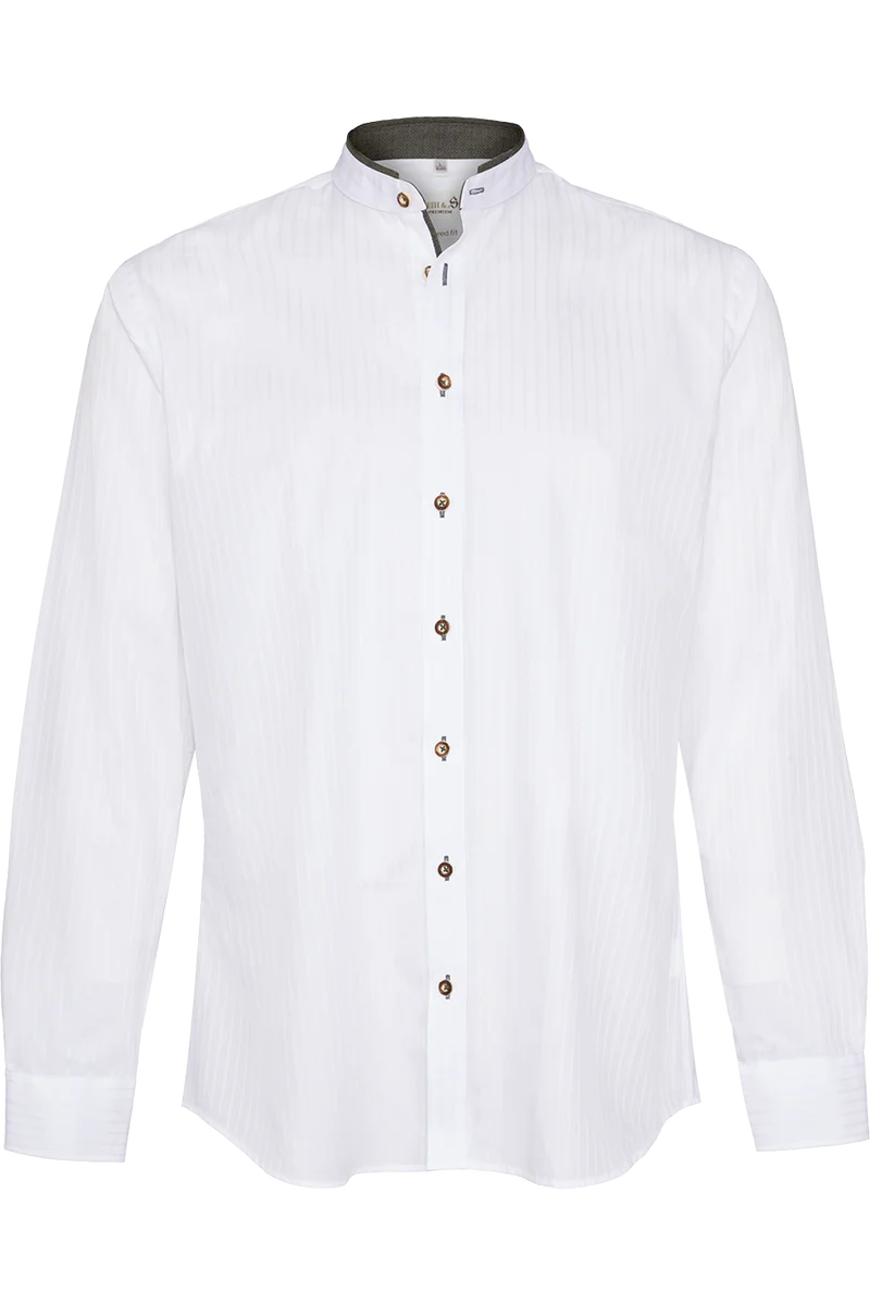 Herren Trachtenhemd Tailored Fit aus Baumwolle - weiss grün navy