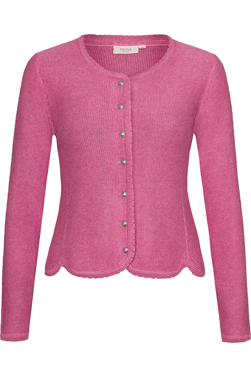 Damen Dirndljacke Strickjacke tailliert - himbeere