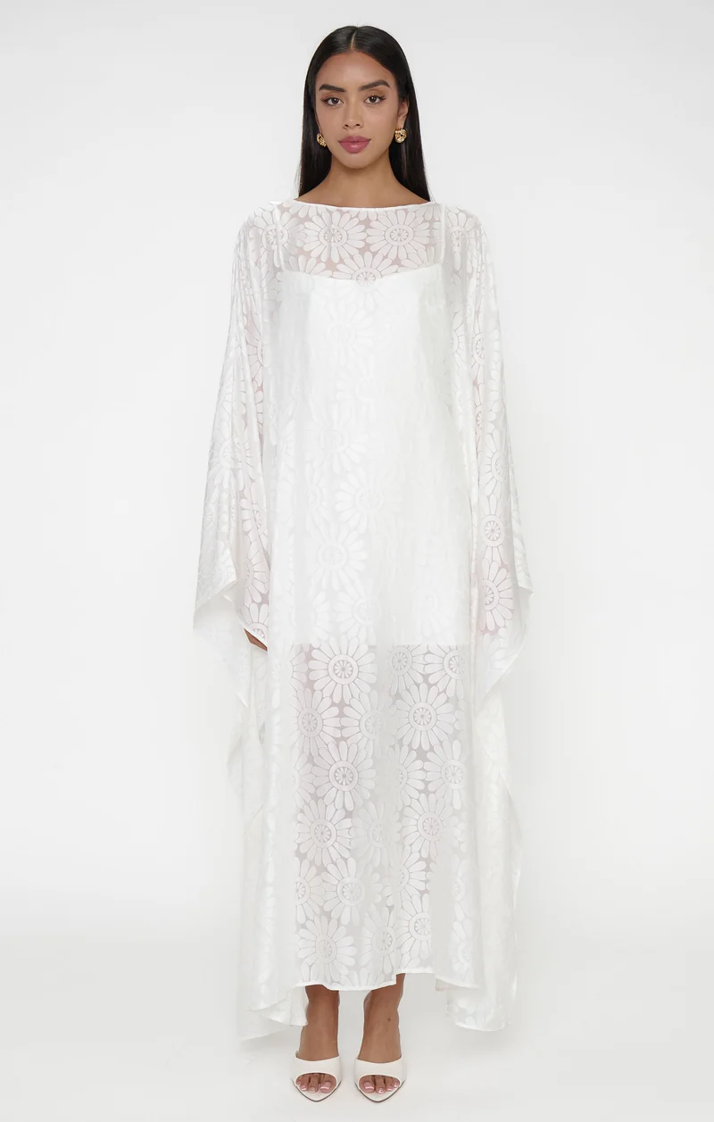 Olsen Maxi Dress ~ White Daisy Burnout