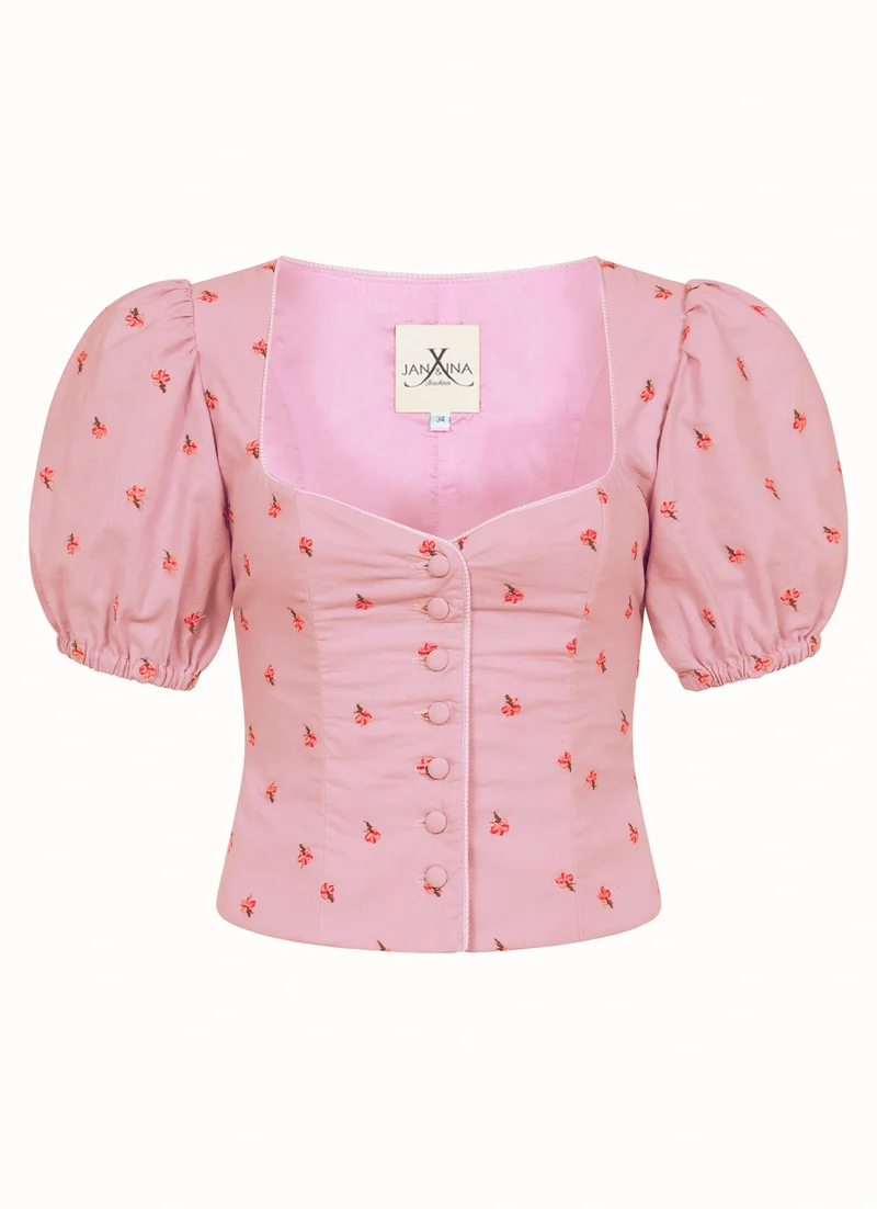 TRACHTENMIEDER LEINEN FLORAL EMBROIDERY ROSA