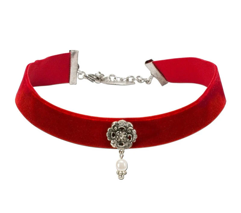 Trachten Kropfband mit Ornament rot