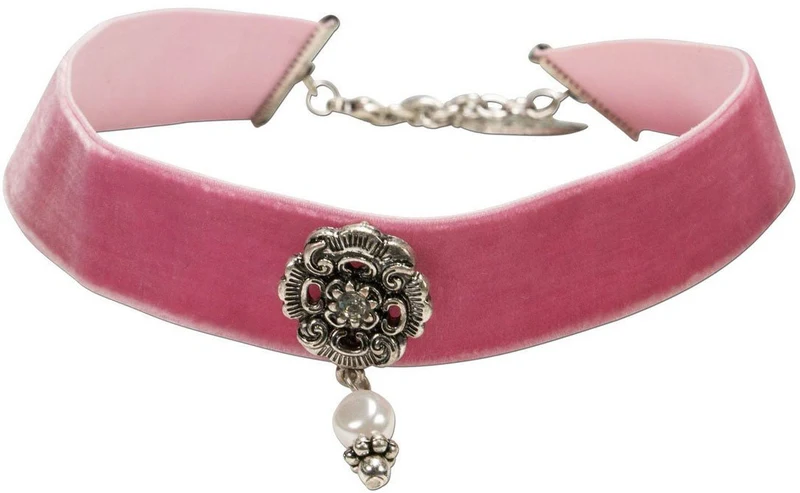 Trachten Kropfband mit Ornament rosa