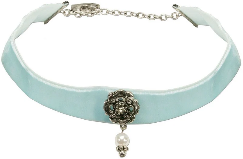 Trachten Kropfband mit Ornament hellblau