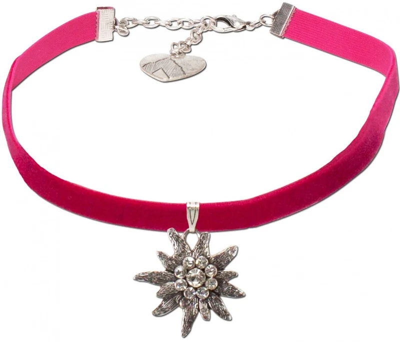 Samtkropfband Helene pink
