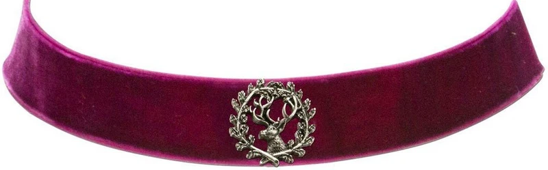 Trachten Kropfband mit Hirsch lila