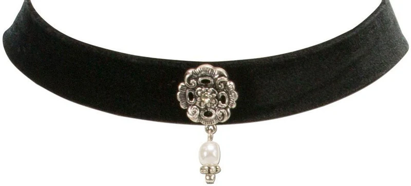 Trachten Kropfband mit Ornament schwarz