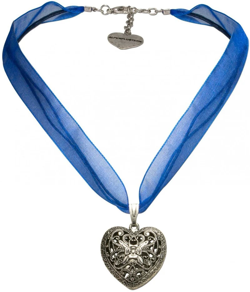 Organza Trachtenkette Viktoria blau