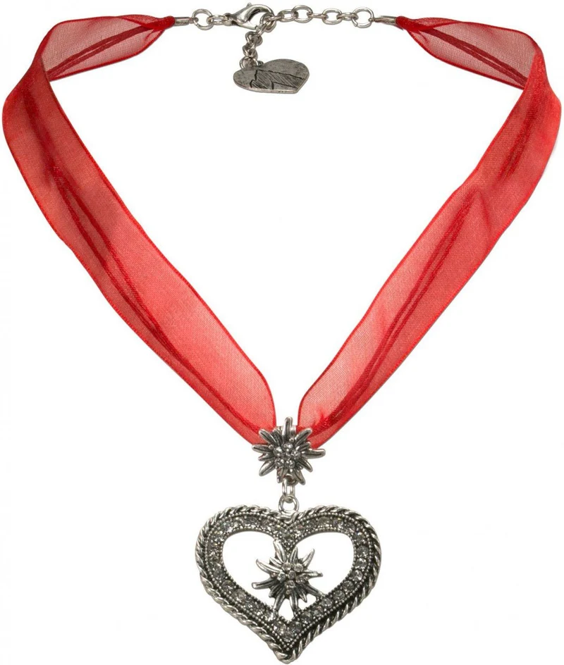 Organza Trachtenkette Maria rot
