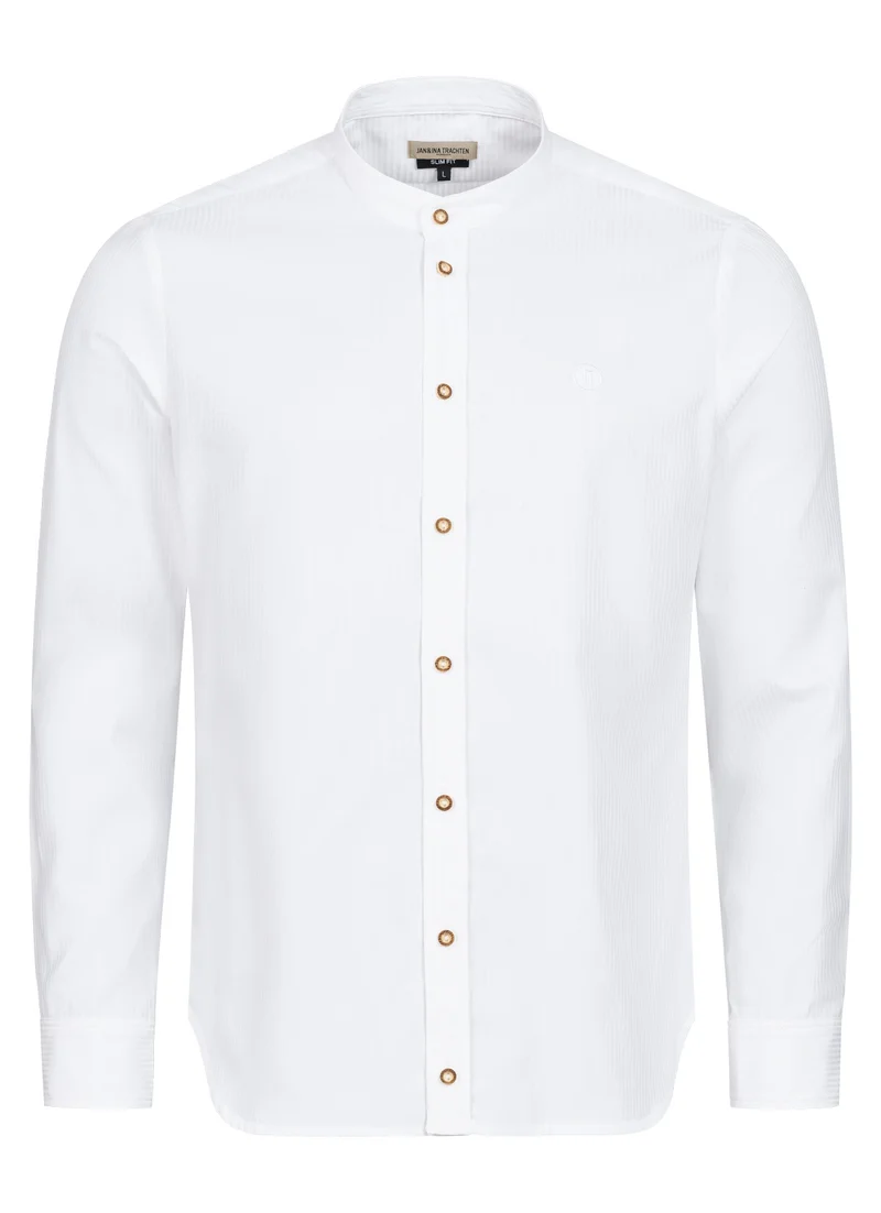 TRACHTENHEMD SLIMFIT NADELSTREIFEN TRADITION WEISS