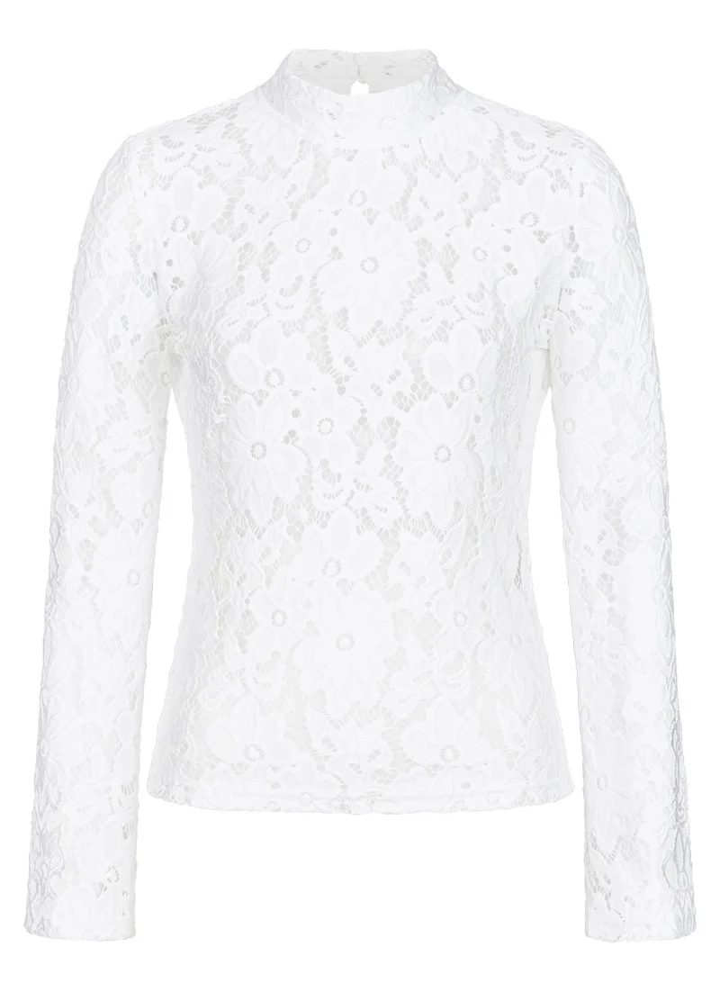 DIRNDLBLUSE SPITZENSHIRT STRETCH FLARE FLOWER
