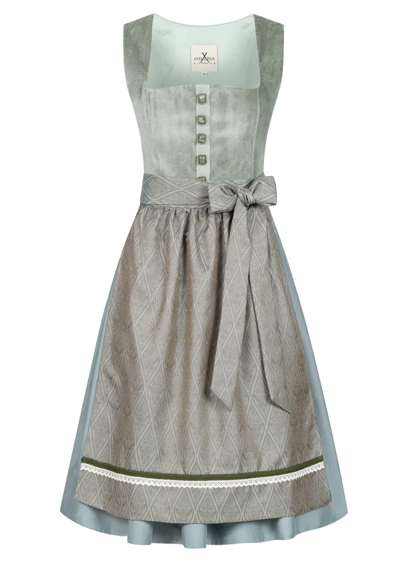 SAMT-JACQUARD DIRNDL PAISLEY BOUQUET LINDGRÜN