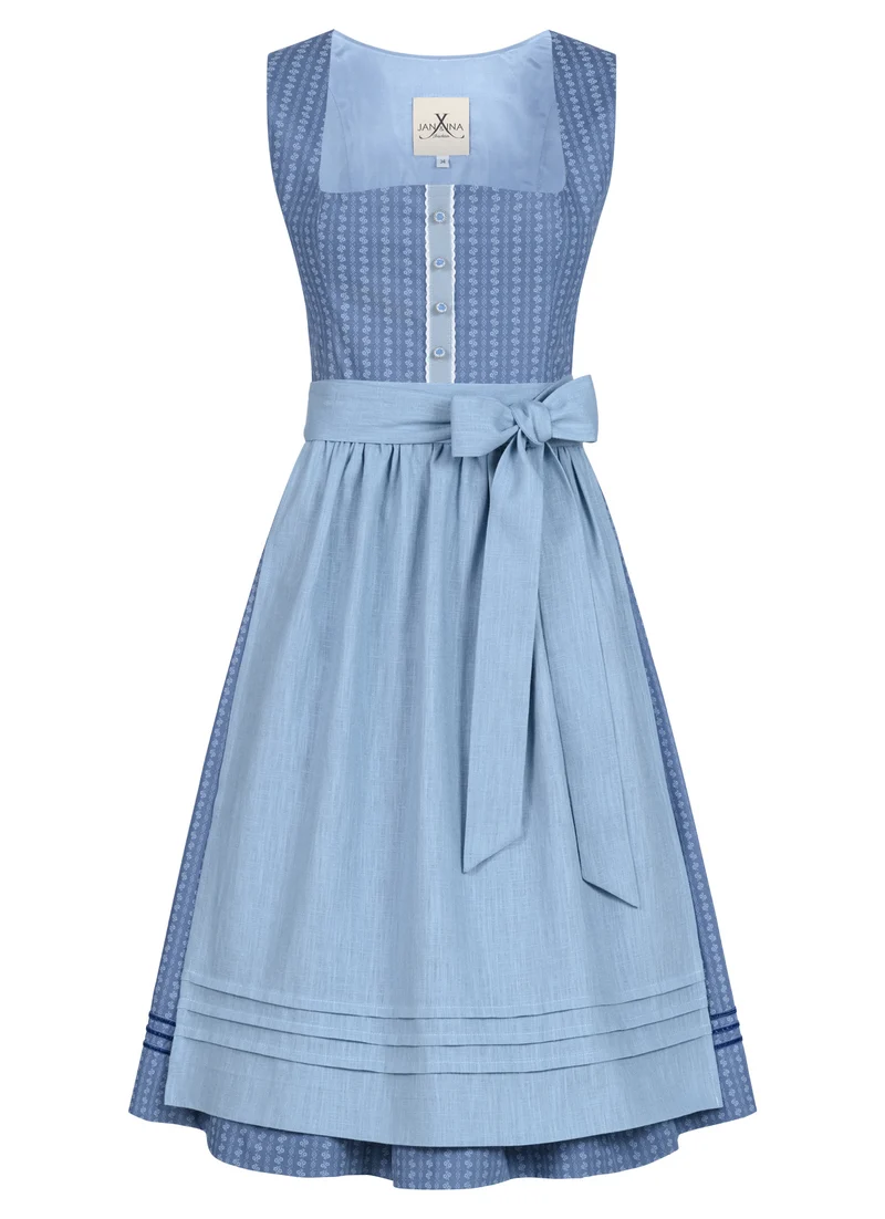 BW DIRNDL VINTAGE STRIPED FLOWER TAUBENBLAU