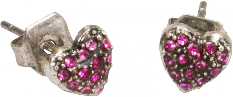 Ohrstecker Strass-Herzal pink