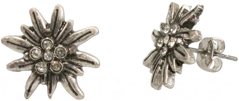 Mini-Trachten-Ohrstecker Edelweiß silber