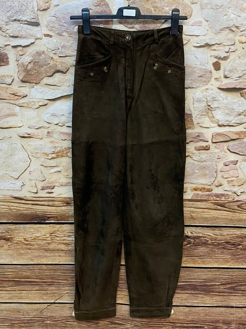 Vintage Trachtenlederhose Damen lang Gr. 36