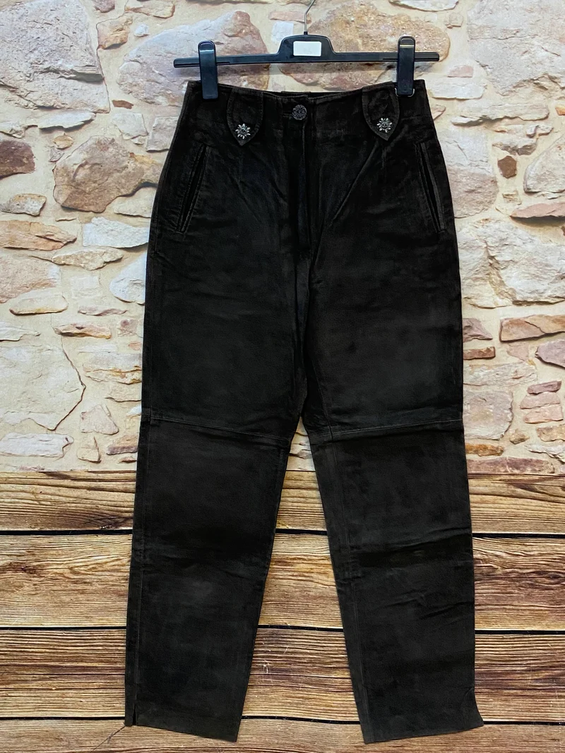Vintage Trachtenlederhose Damen lang Gr. 38