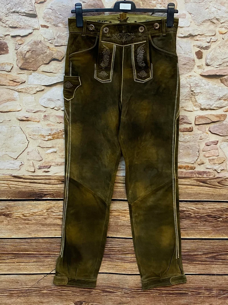 Vintage Isar Trachten Lederhose Herren lang Gr. 46
