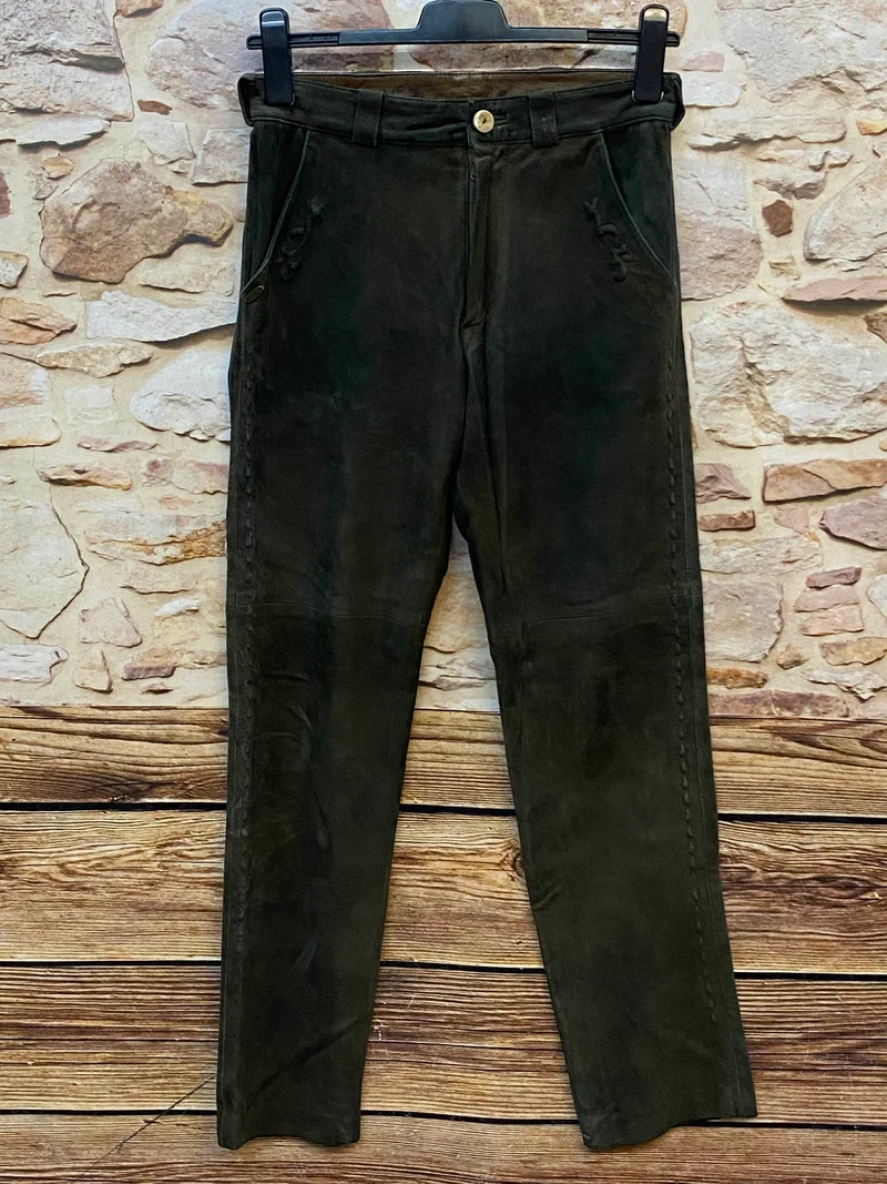 Vintage Country Line Trachtenlederhose Herren lang, Gr. 46