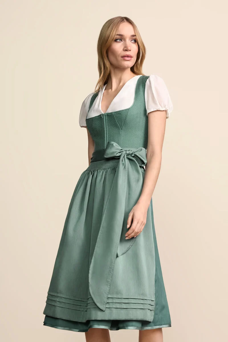 Kruger Lousia Long Dirndl, Green — 70cm 2pc Set