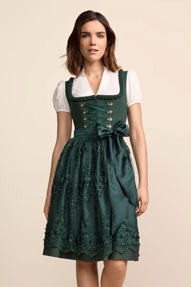 Kruger Danuta Midi Dirndl, Green — 60cm 2pc Set