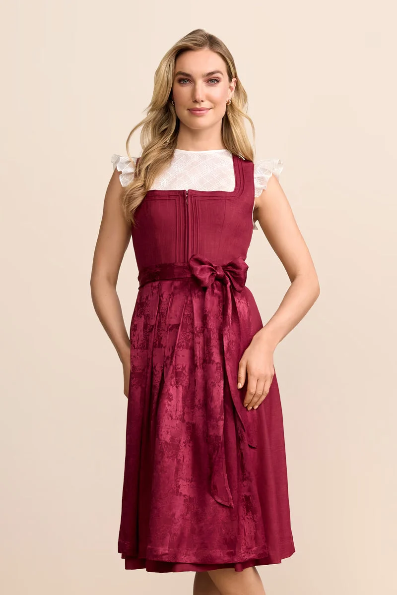 Kruger Roselin Long Dirndl, Red — 70cm 2pc Set
