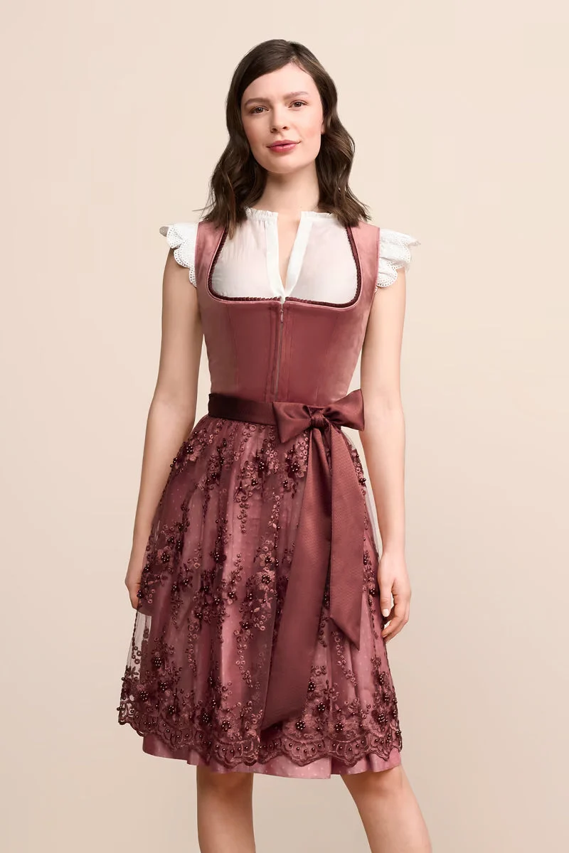 Kruger Kaelyn Midi Dirndl, Red — 60cm 2pc Set