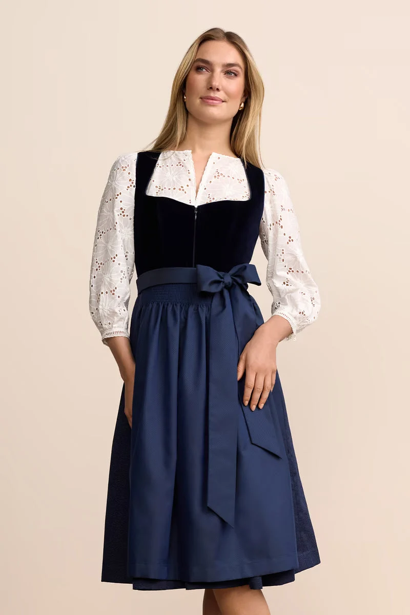 Kruger Neea Long Dirndl, Blue — 70cm 2pc Set