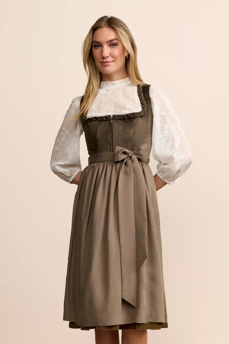 Kruger Elle Long Dirndl, Olive — 70cm 2pc Set
