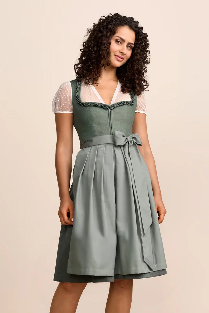 Kruger Maddy Midi Dirndl, Green — 60cm 2pc Set