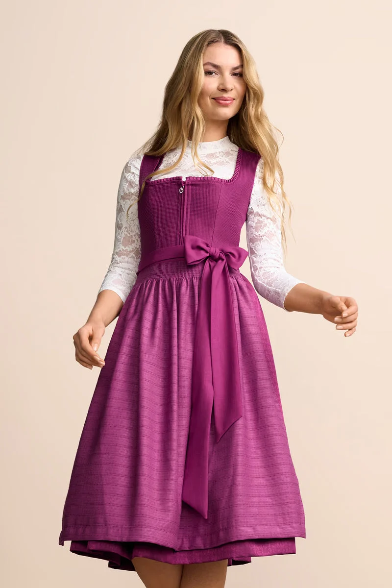Kruger Emmelina Long Dirndl, Berry — 70cm 2pc Set